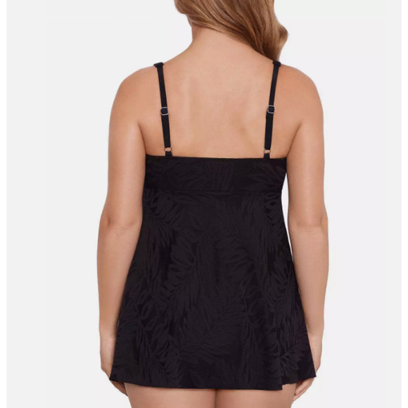 Swim Solutions Tummy-Control Swim Dress Size 10 black 15118 - Picture 2 of 2